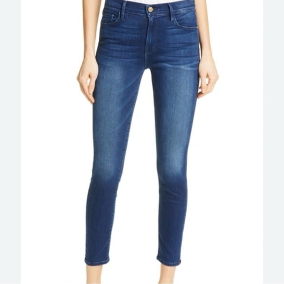 Frame Denim Le Skinny de Jeanne Crop Jeans in Cantine Wash Size 27 - Picture 1 of 9